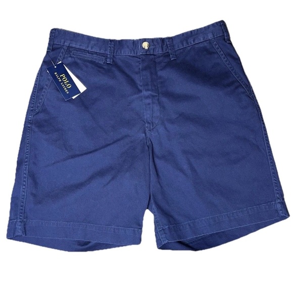 Polo Ralph Lauren Navy Blue Stretch Classic Fit Shorts Men’s NWT 32W - Picture 1 of 7